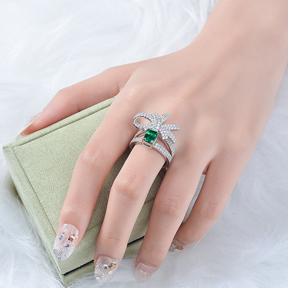 Solitaire Emerald Butterfly Ring R1770