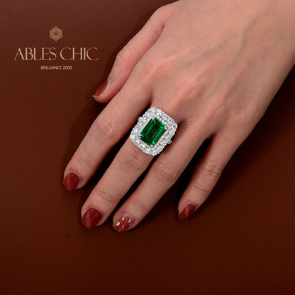 Emerald Floral Ring R1160