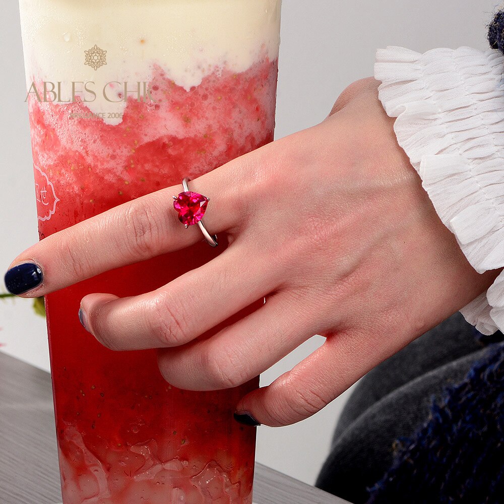 Solitaire Heart  Kunzite Bridal Ring R0308