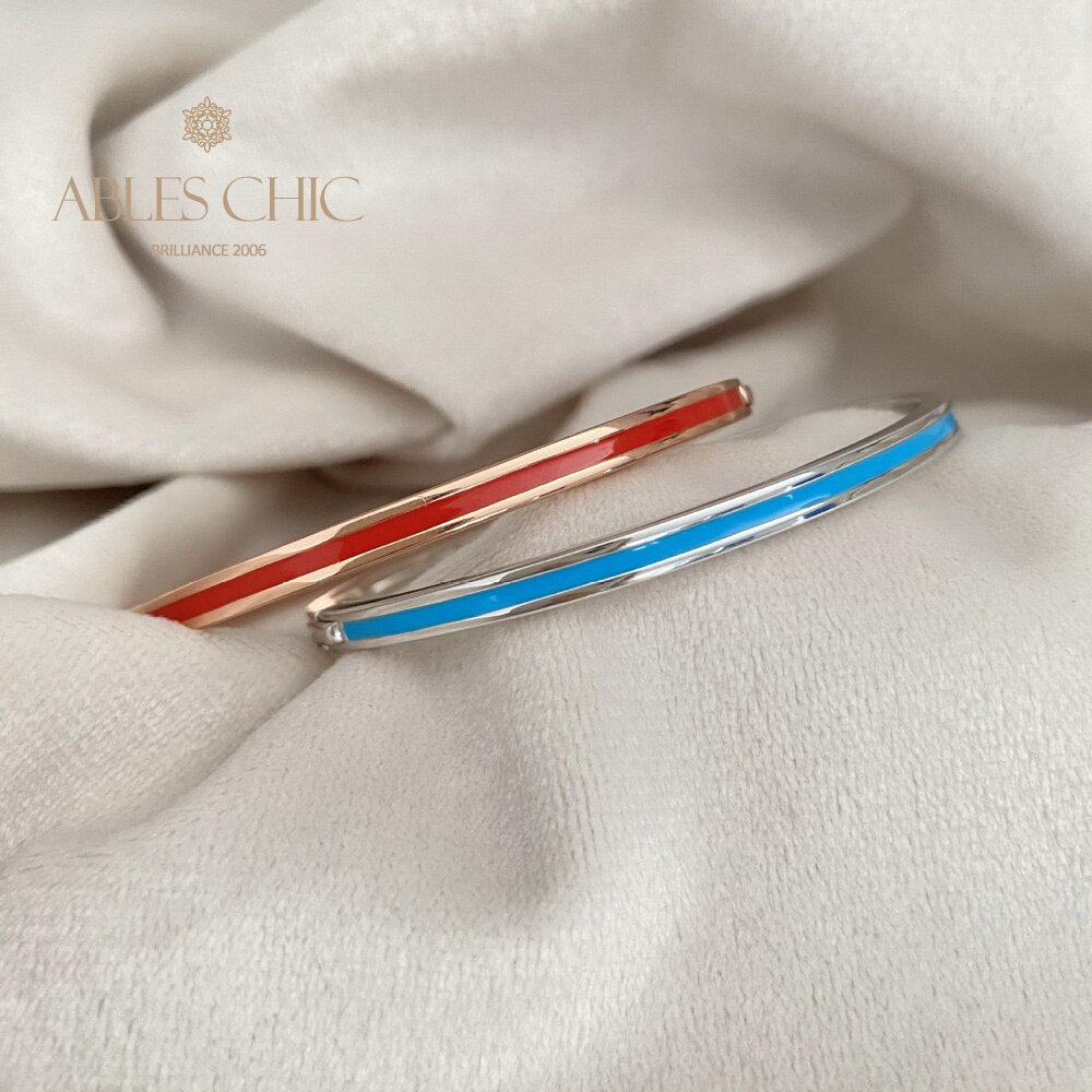 Enamel Narrow Stack Bangle B0881