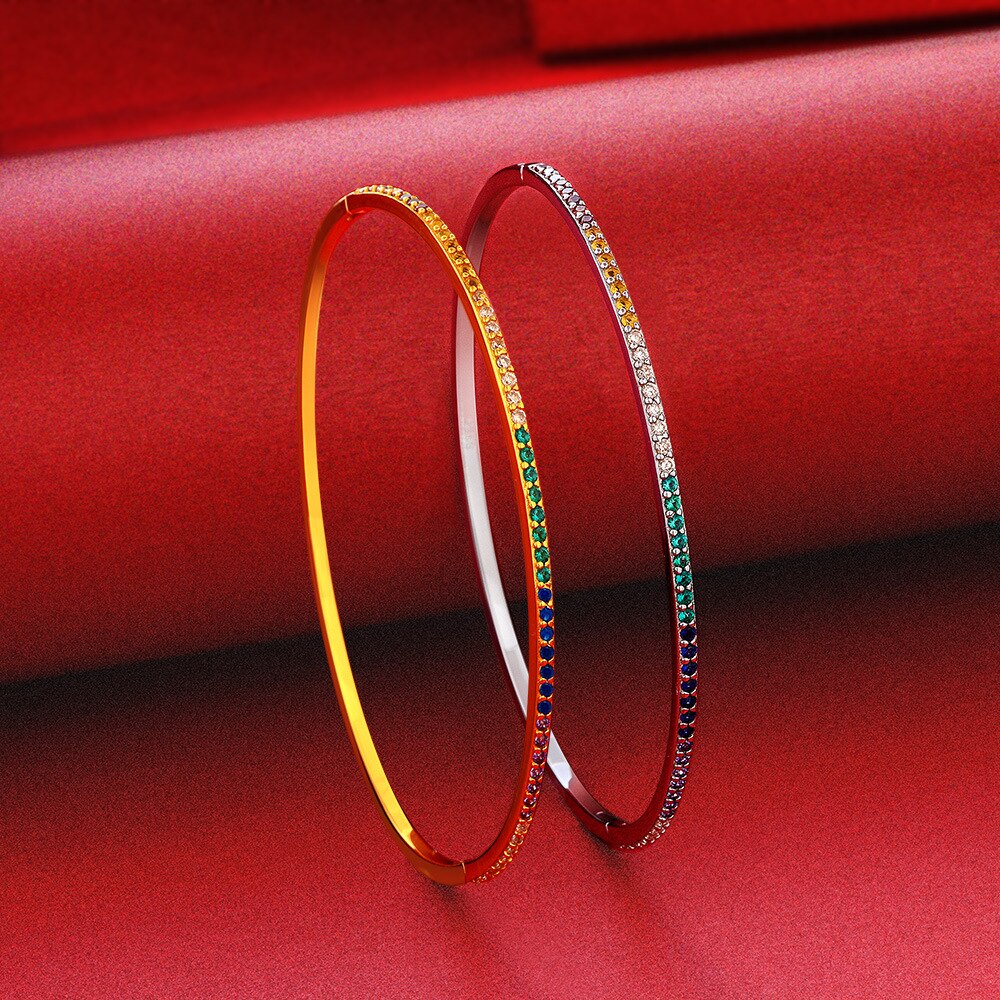 Narrow Rainbow Bangle B0879