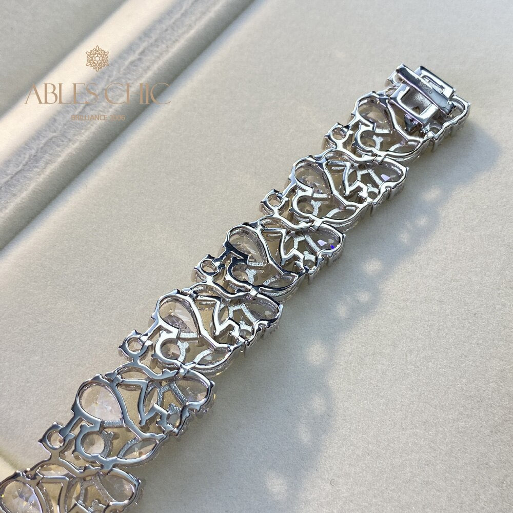 Iced Floral Bridal Bracelet B0630