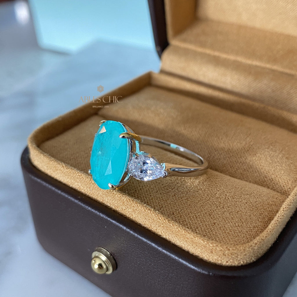 Lab Paraiba Wedding Ring R0871