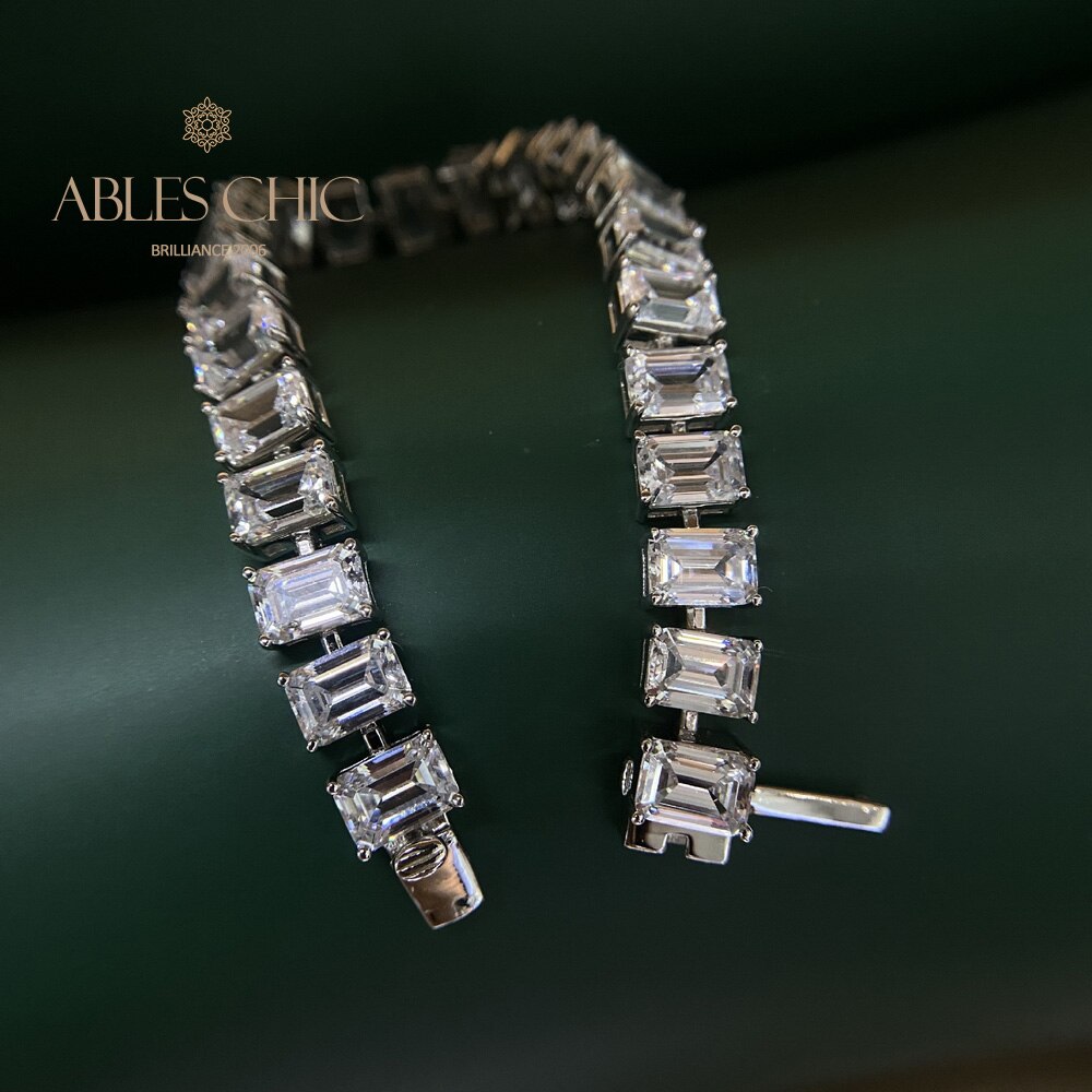 Emerald Cut Iced Out Brides Bracelet B0452