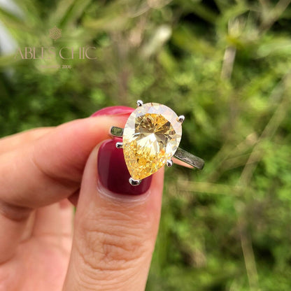 Pear Solitaire Mood Rings R0349