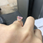 Kunzite Cushion Wedding Ring R0947