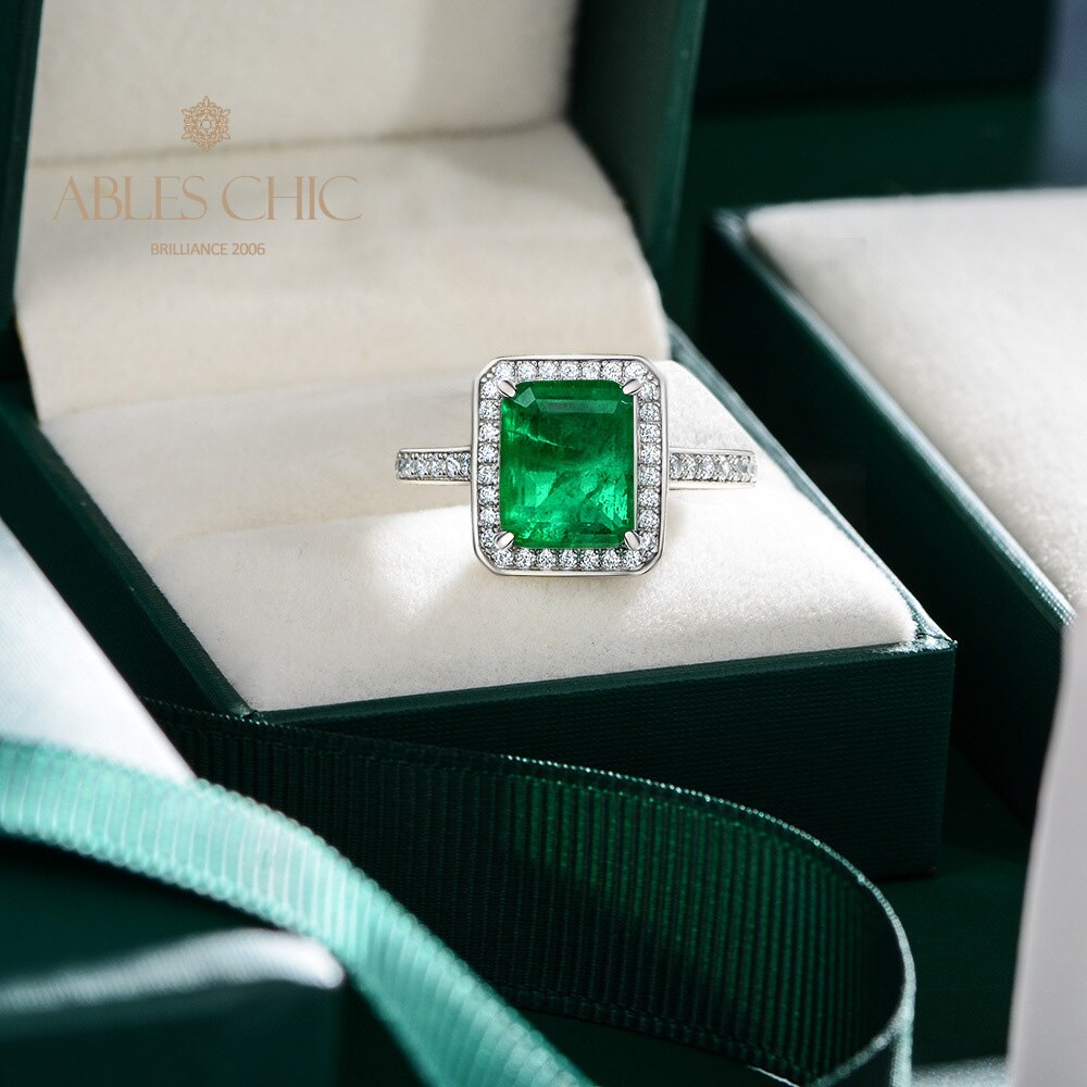 Lab Emerald Wedding Ring R0303