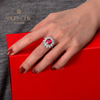 Ruby Flower Ring R1237