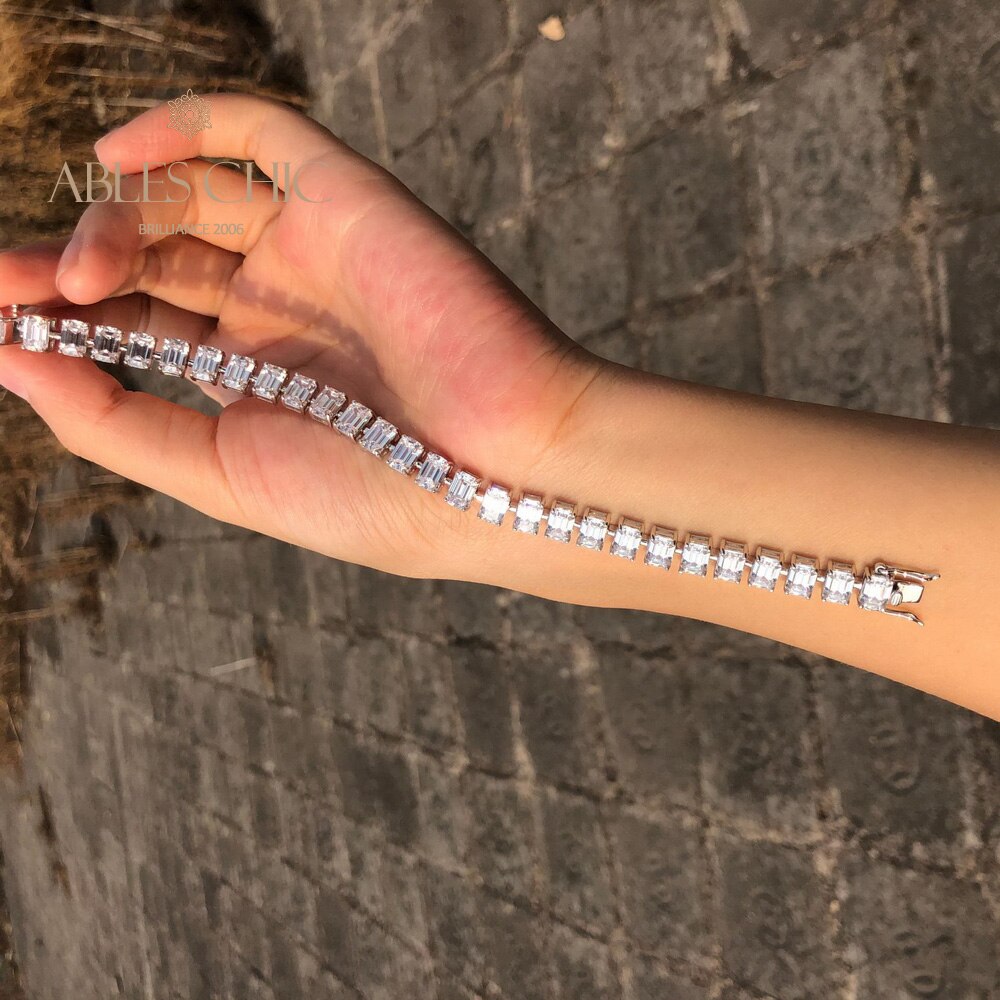 Emerald Cut Iced Out Brides Bracelet B0452