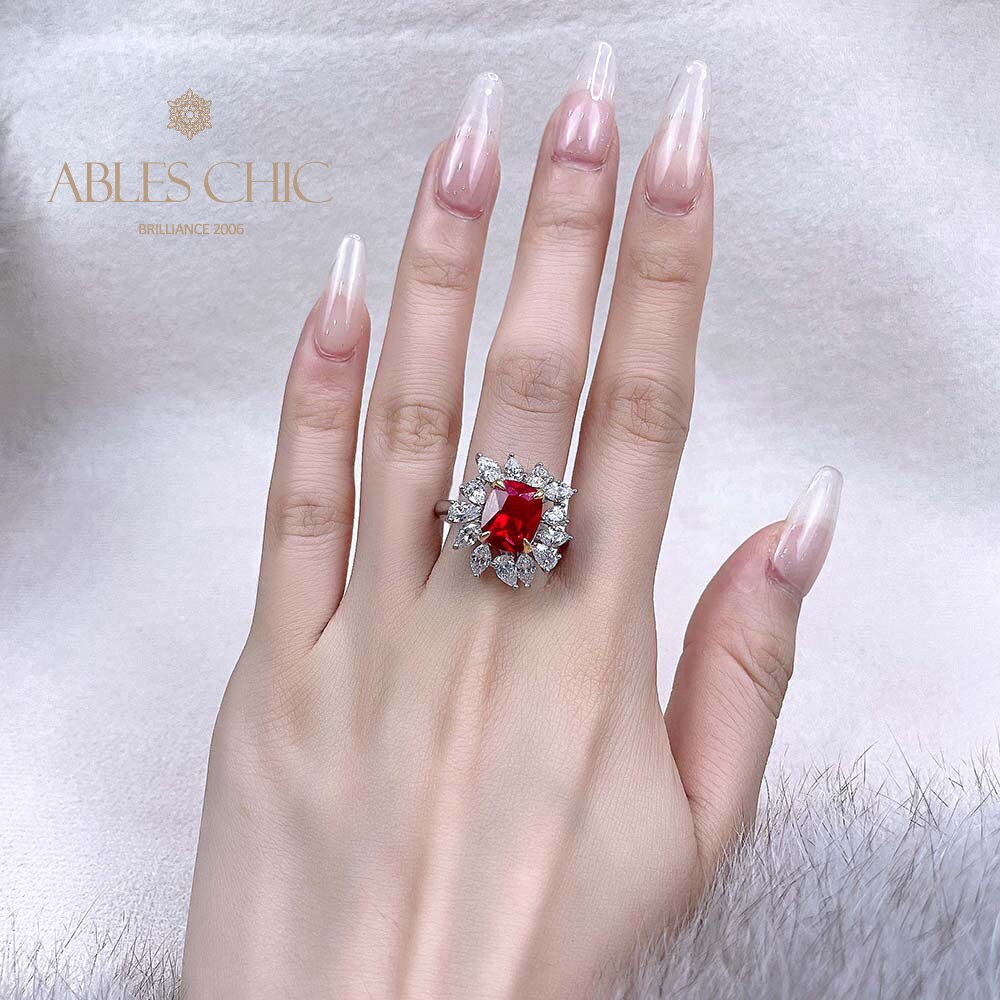 Ruby Flower Ring R1528