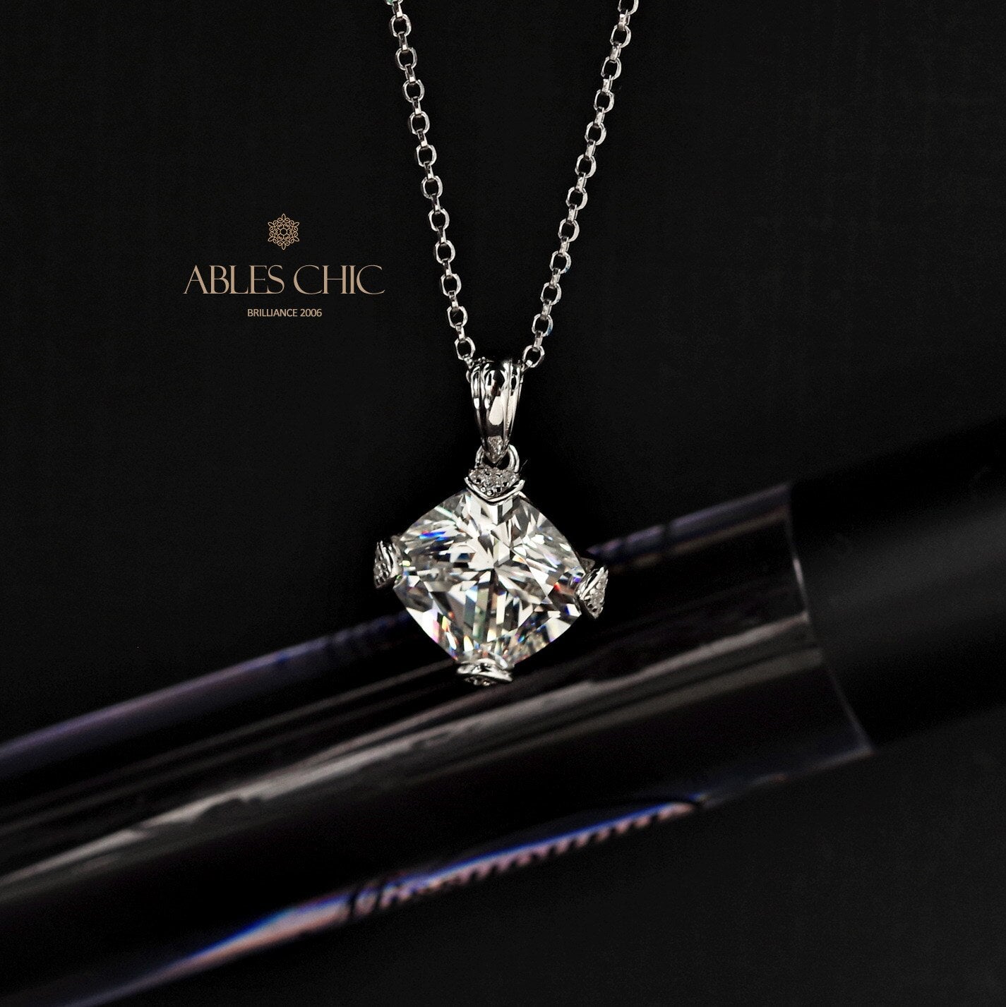 Cushion Cut Tourmaline Pendant B0441