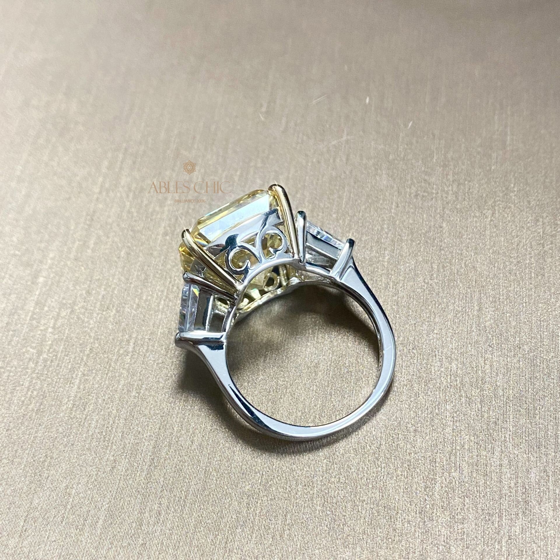 Fluorite Morganite Wedding Ring R0311