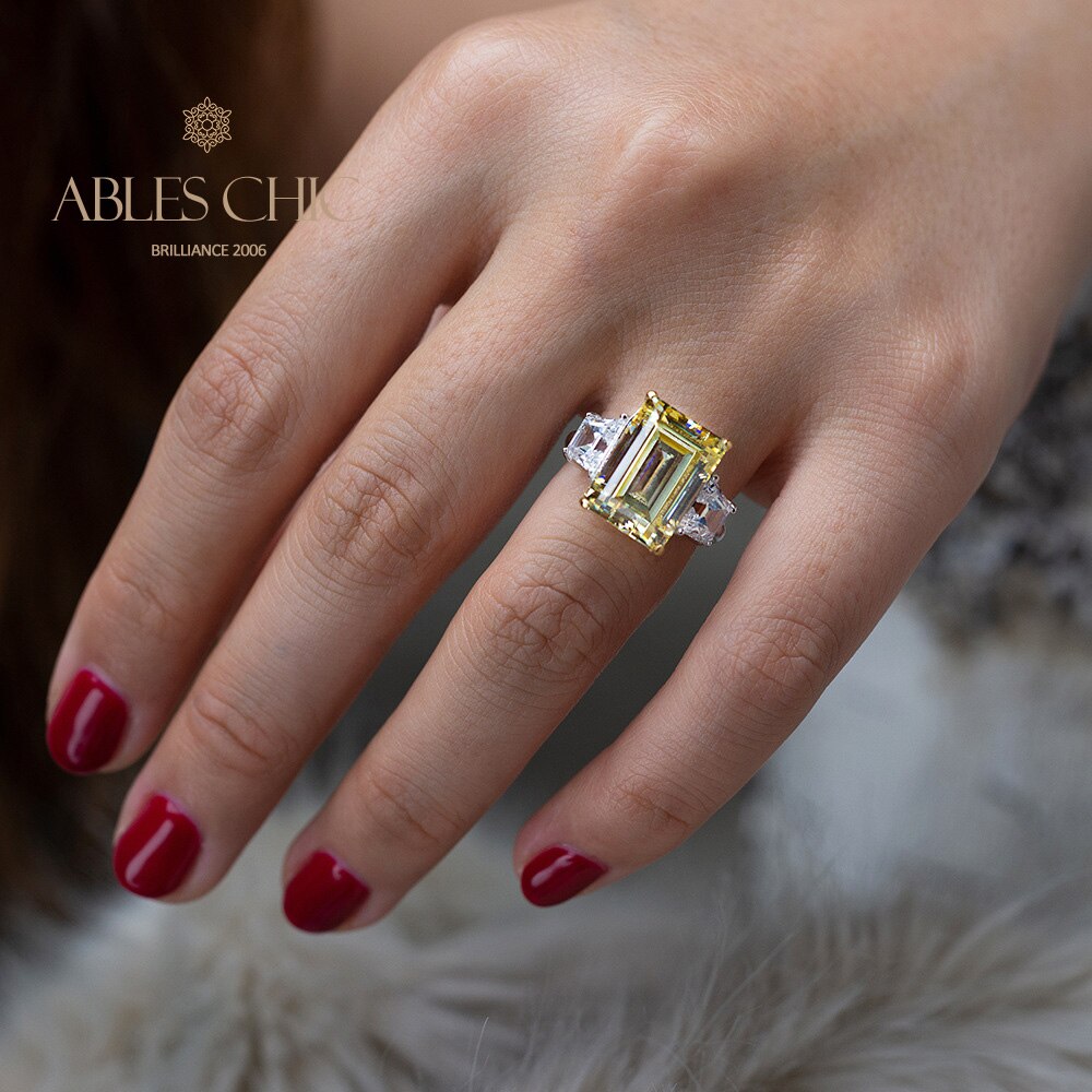 Lab Emerald Paraiba Engagement Ring R0314