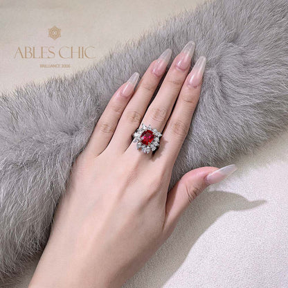 Ruby Flower Ring R1528