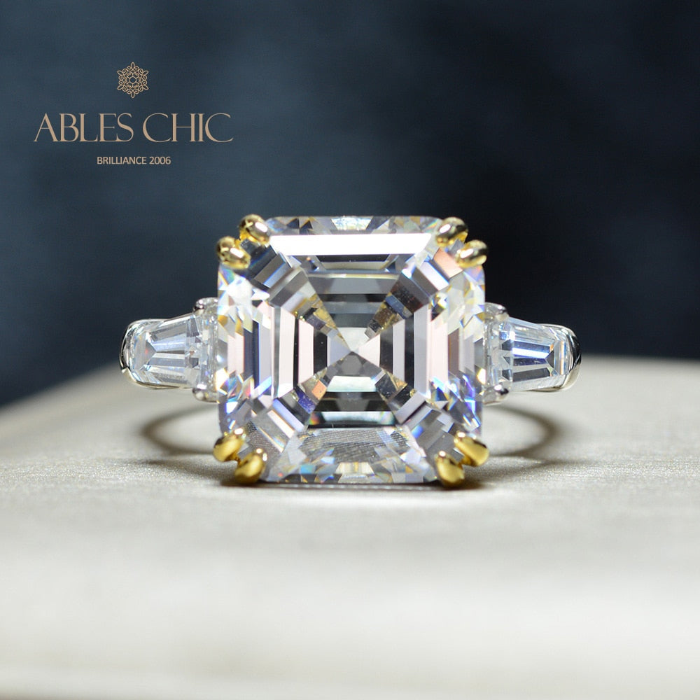 Asscher Yellow Citrine Wedding Ring R0864