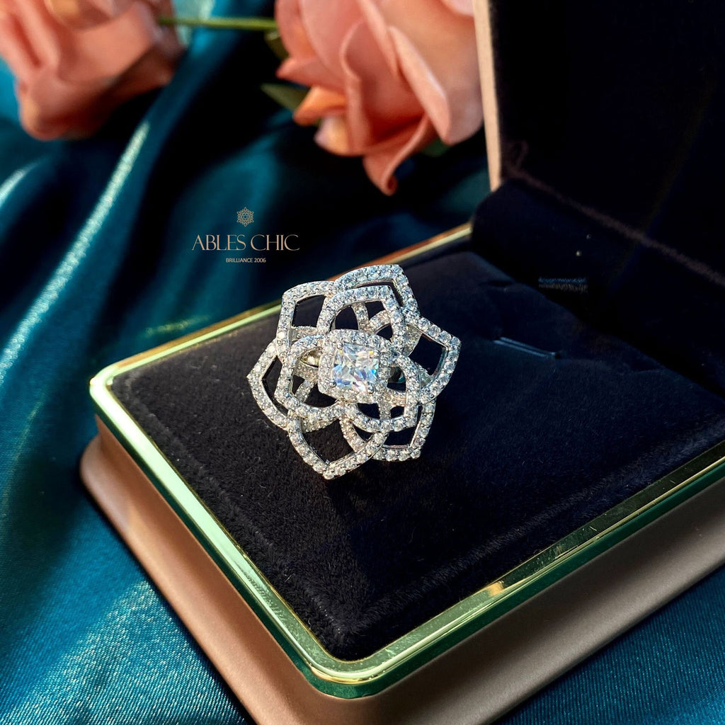 Citrine Rose Floral Wedding Ring R220