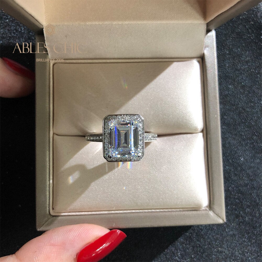 Lab Emerald Wedding Ring R0303