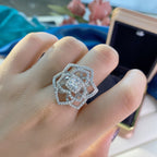 Citrine Rose Floral Wedding Ring R220
