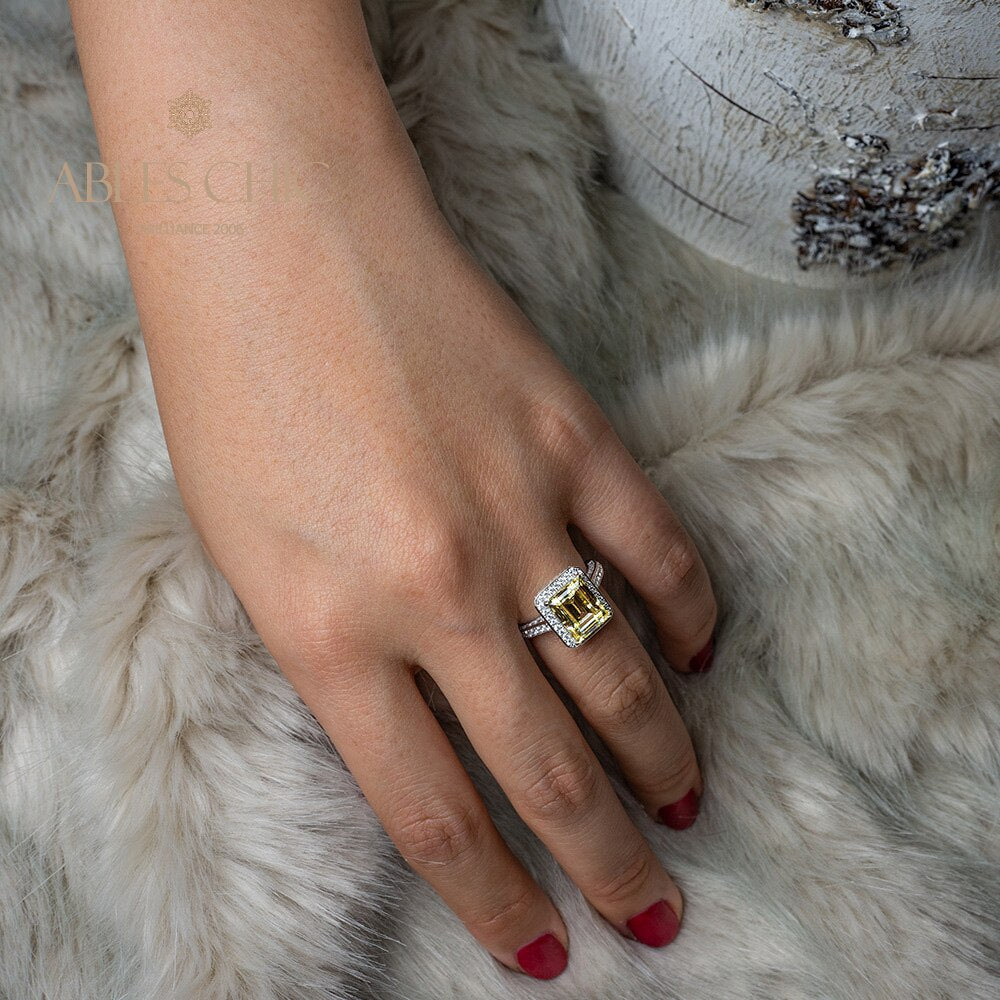 Lab Emerald Wedding Ring R0303