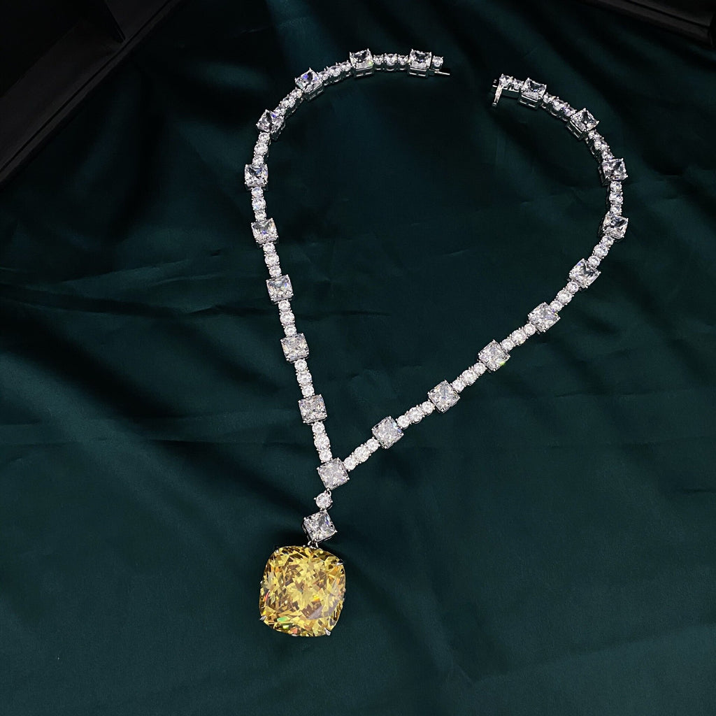 Gigantic Citrine Wedding Necklace B0481