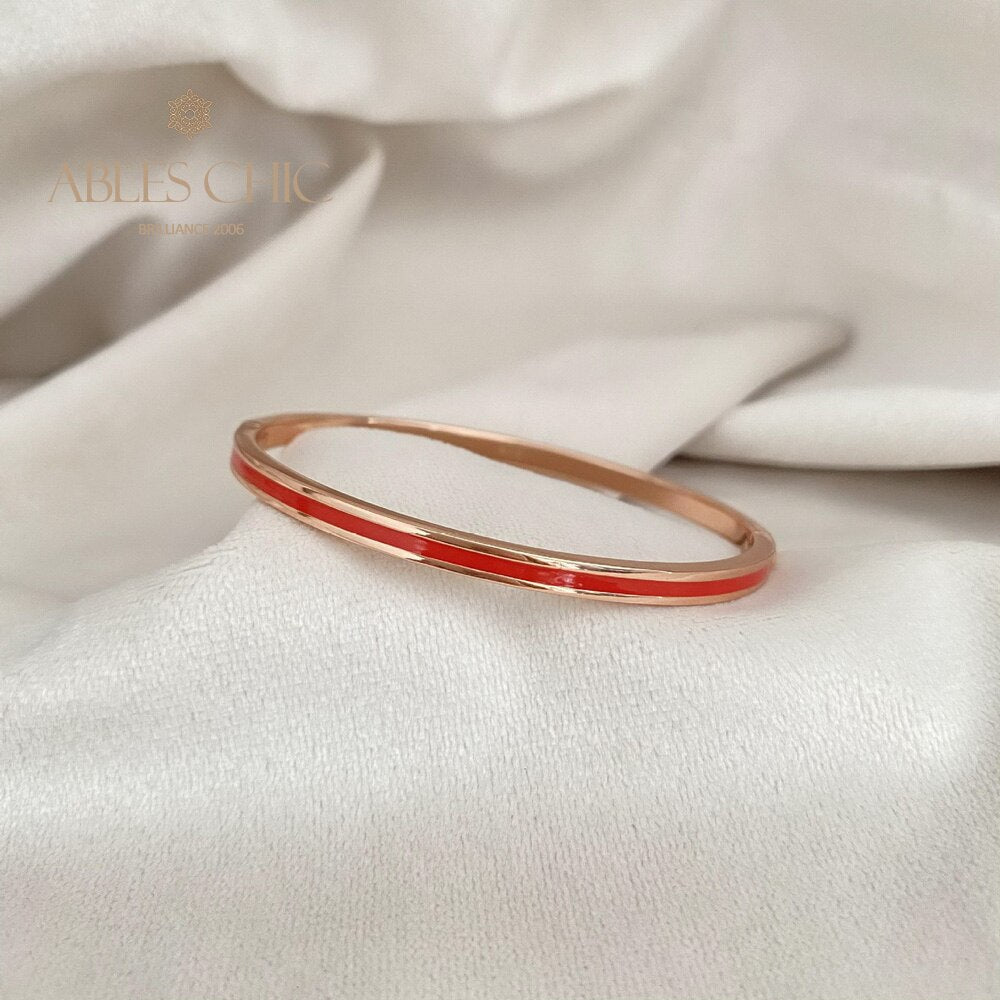 Enamel Narrow Stack Bangle B0881