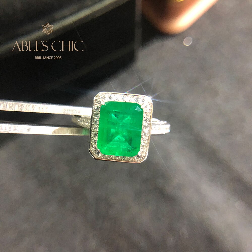 Lab Emerald Wedding Ring R0303