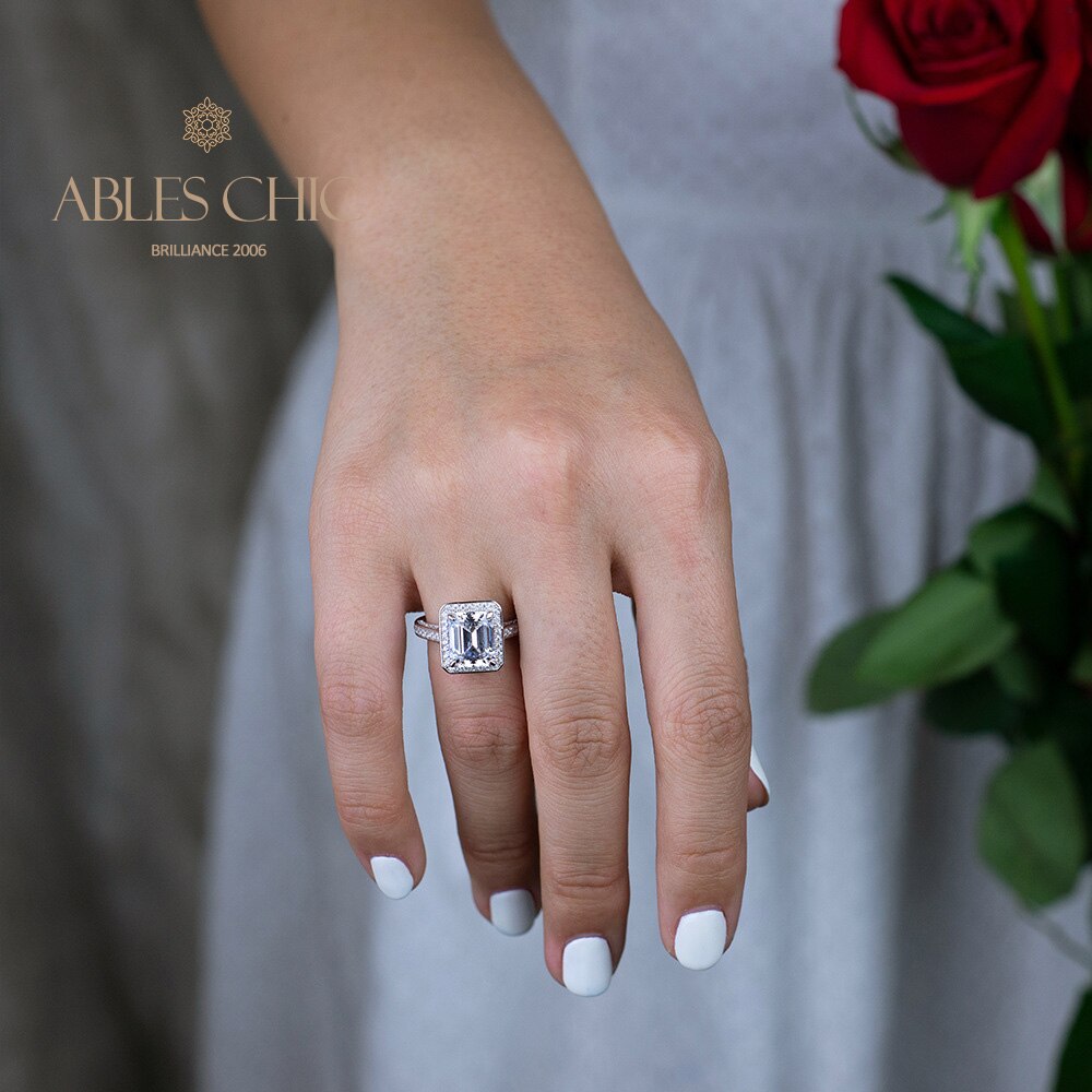 Lab Emerald Wedding Ring R0303