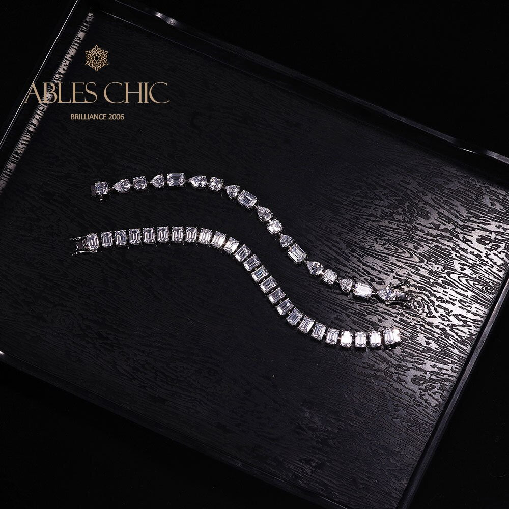 Emerald Cut Iced Out Brides Bracelet B0452