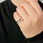 Round Moissanite Strip Band