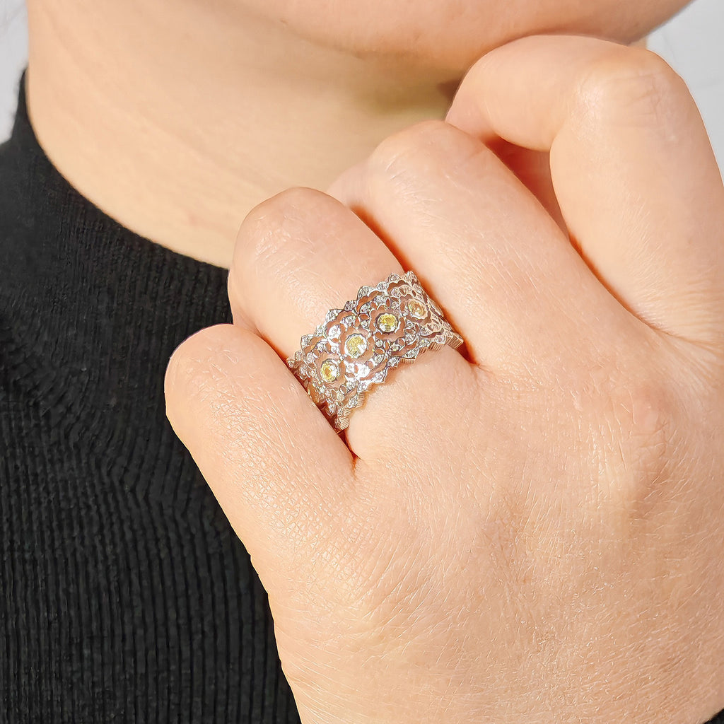 Intricate Lace Wide Band