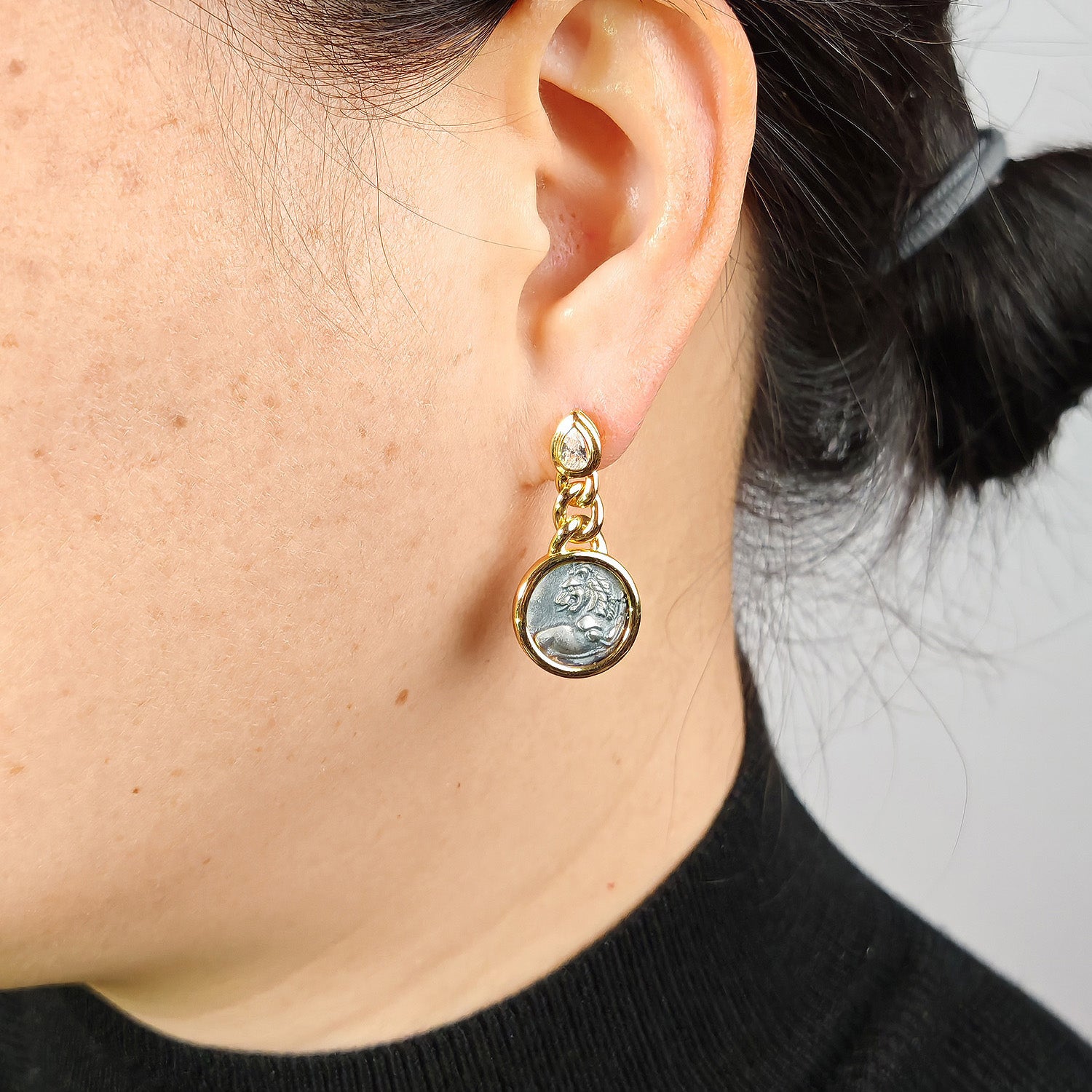 Lion Coin Earrings