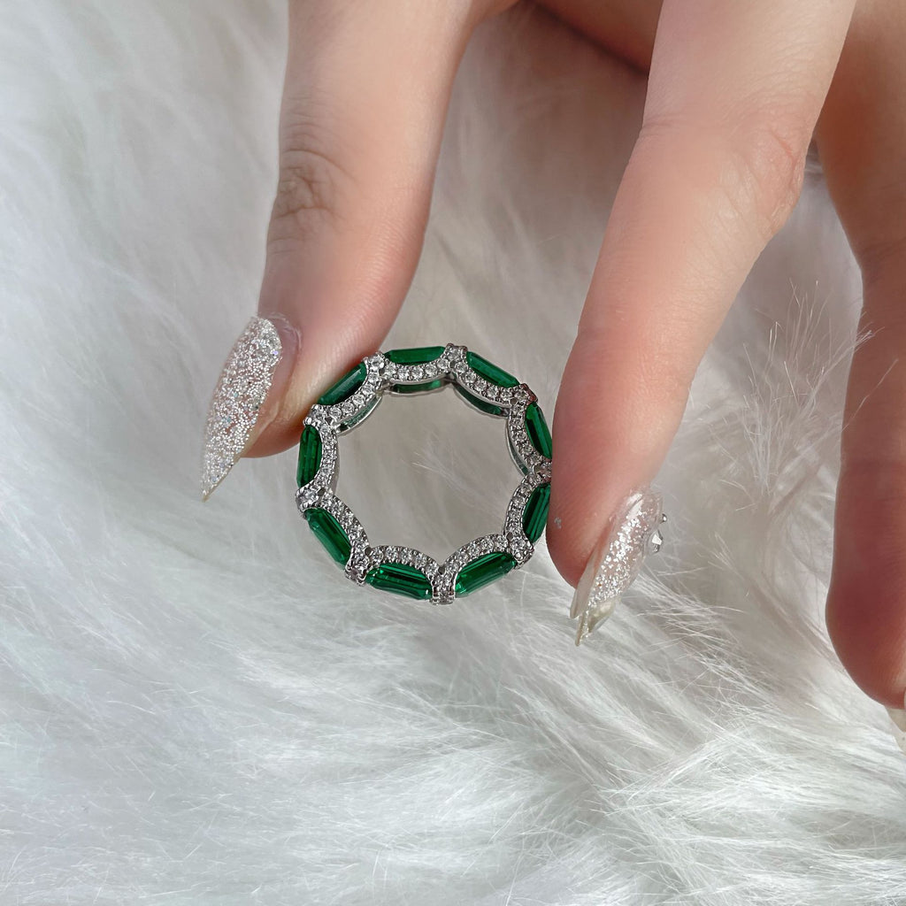 Emerald Paved Band Ring R1761