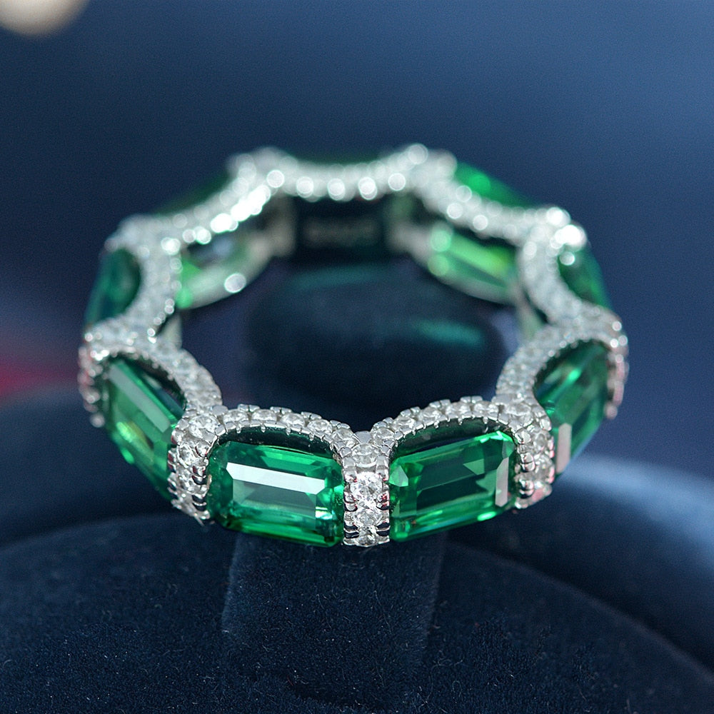 Emerald Paved Band Ring R1761