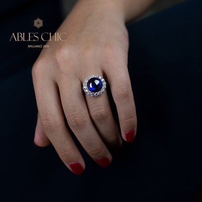 Garnet Paved Halo Ring R0321