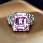 Kunzite Asscher Pink Bridal Ring R1570