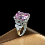 Kunzite Asscher Pink Bridal Ring R1570