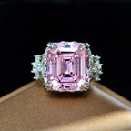 Kunzite Asscher Pink Bridal Ring R1570