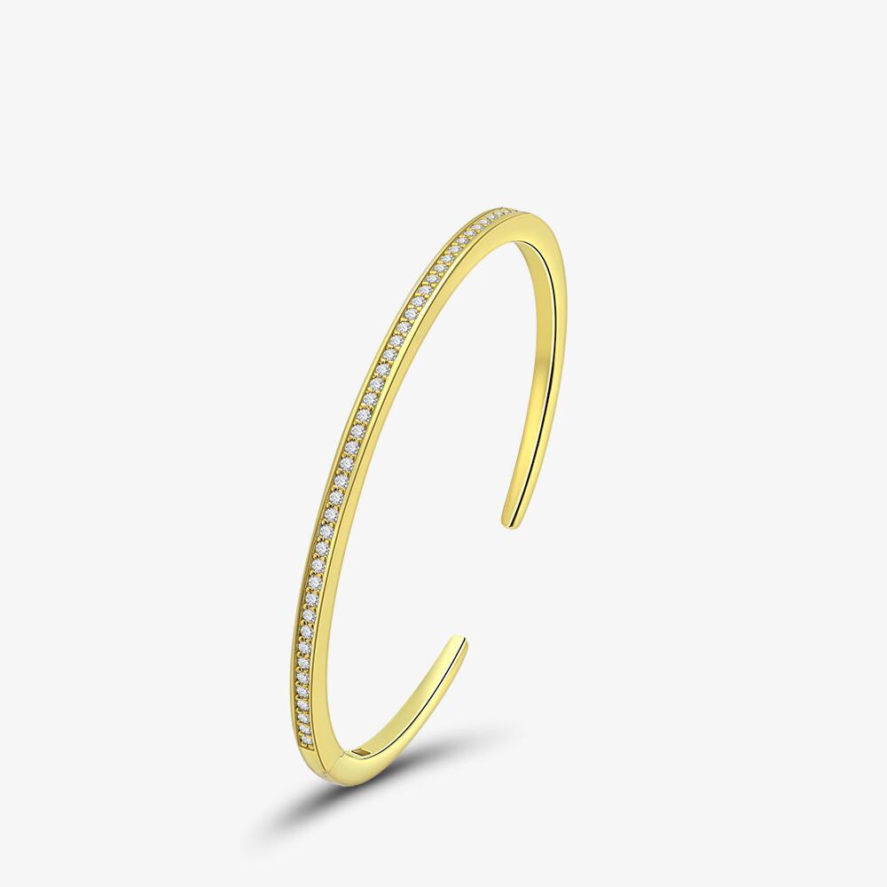 Paved Narrow Open Bangle B0880