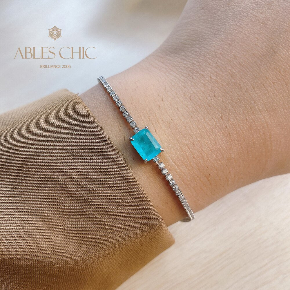 Lab Paraiba Tennis Bracelet B0539
