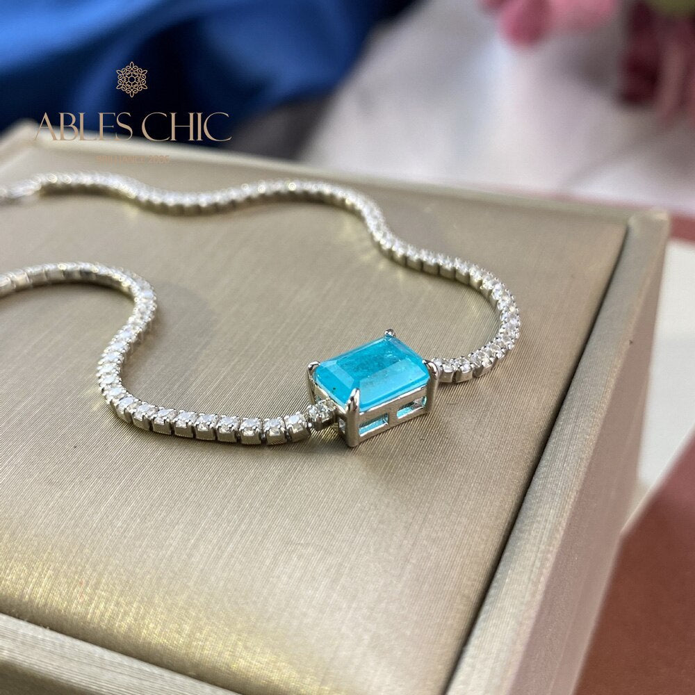 Lab Paraiba Tennis Bracelet B0539