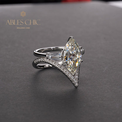 Bague pile de diamants marquise R0304