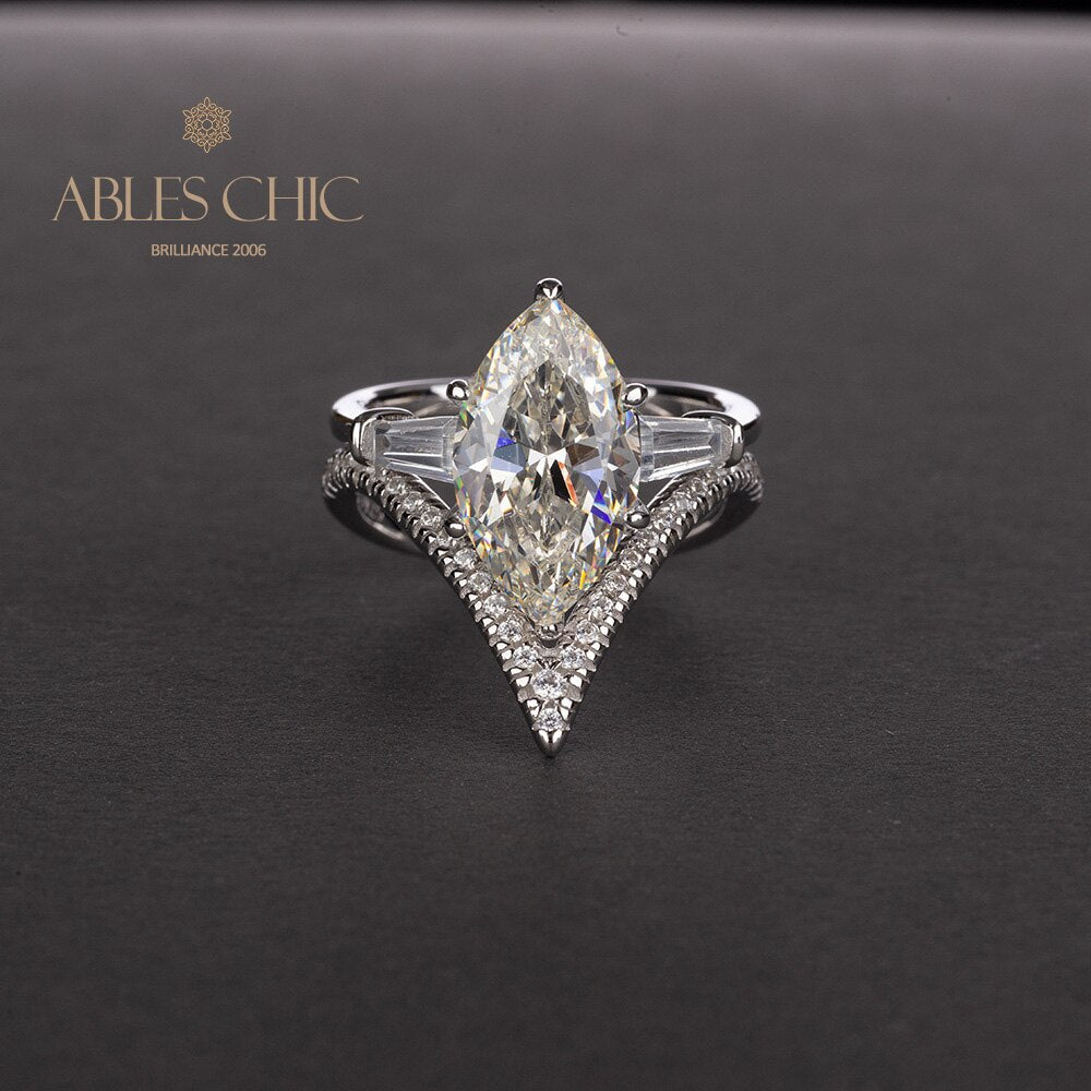 Bague pile de diamants marquise R0304