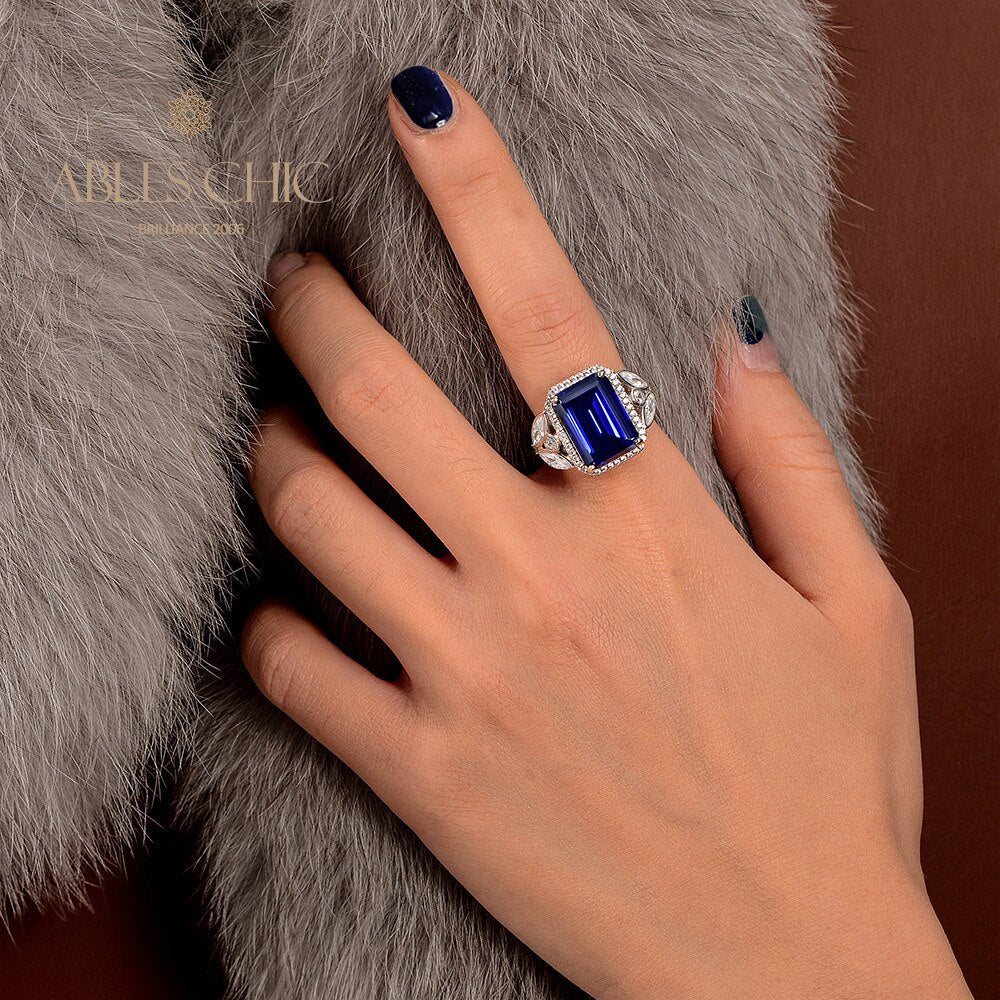 Bague de mariée saphir tanzanite R1274