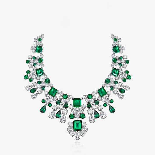 Emerald Chanderlier Brides Necklace P0633