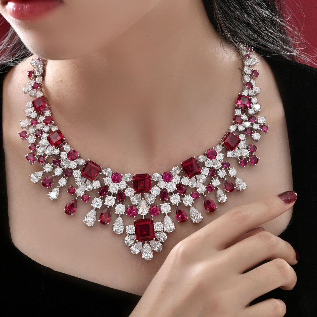 Emerald Chanderlier Brides Necklace P0633