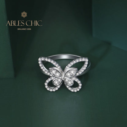Paved Butterfly Cocktail Ring R1094