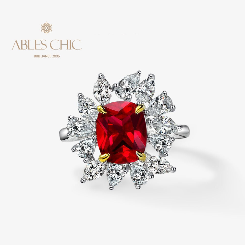 Ruby Flower Ring R1528
