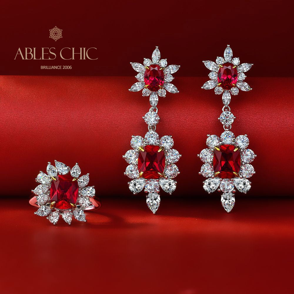 Ruby Flower Ring R1528