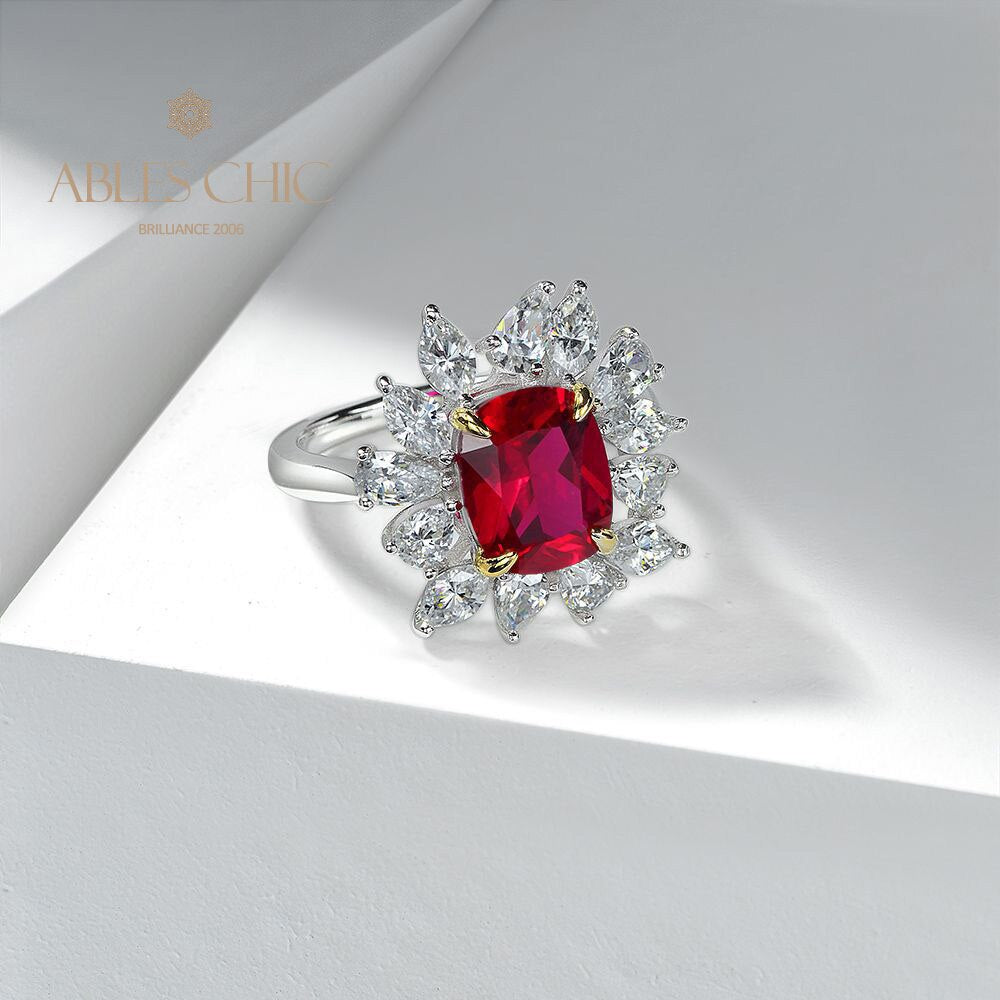 Ruby Flower Ring R1528