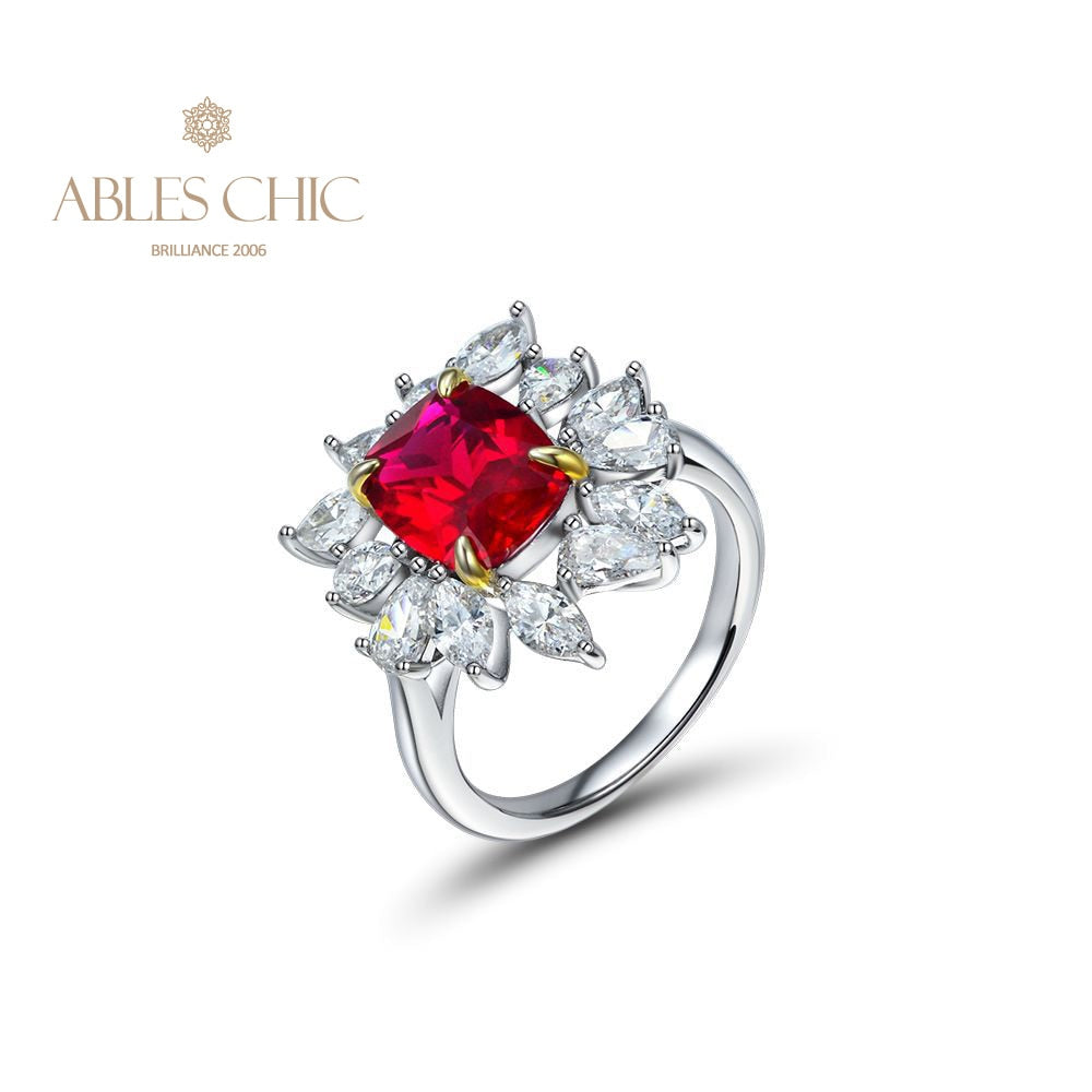 Ruby Flower Ring R1528